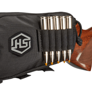 Hunters Specialties 01620 Buttstock Shell Holder With Pouch Holds 5 Cartridges Black Polyester