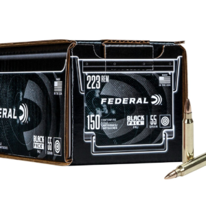 Federal Black Pack 223 REM 55GR FMJ Rifle Ammo – 150 round pack