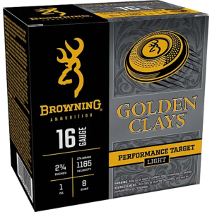 Browning Golden Clays 16 GA 2-3/4″ 1 OZ #8 1165 FPS 25 RDS