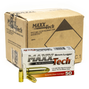 Maxxtech 9mm Luger 115 Grain Full Metal Jacket Handgun Ammo – 500 round case