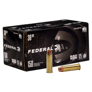 Federal Black Pack 38 Special 125 Grain Full Metal Jacket Handgun Ammo – 150 round box
