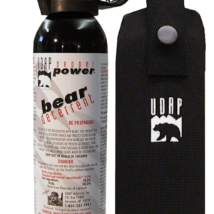 UDAP 15HP Magnum Bear Spray OC Pepper Range Up to 35 ft 9.20 oz Includes Hip Holster