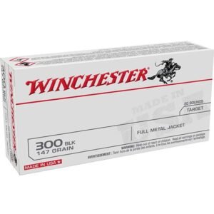 Winchester Ammo USA300B147 USA Target 300 Blackout 147 gr Full Metal Jacket Open Tip (FMJOT) Rifle Ammo – 20 Rounds