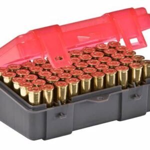 Plano 122550 Handgun Ammo Case – .38 Special, Dark Gray/Transparent Rose