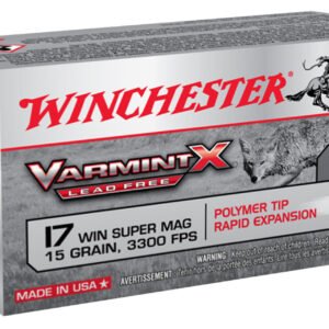 Winchester Varmint-X .17 WSM 15 GR Polymer Tip – 50Rd