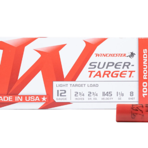 Winchester Ammo TRGT128VP Super-Target Light Target 12 Gauge 2.75″ 1 1/8 oz 8 Shot 200 Rd-CASE