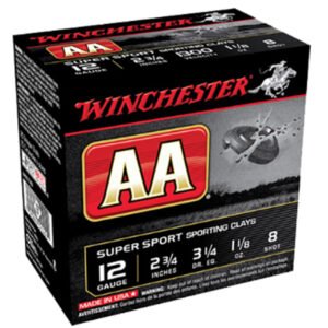 Winchester Ammo AASC128 Super Sport 12 Gauge 2.75″ 1 1/8 oz #8 Shot Shotgun Ammo – 25 Rounds