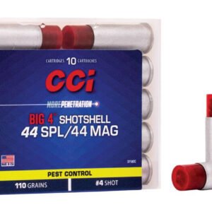 CCI 3718CC Big 4 Shotshell 44 Special/.44 Magnum Ammo 110 Grain #4 Shot – 200 Rd
