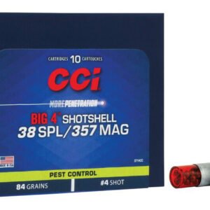 CCI 3714CC Pest Control Big 4 Shotshell .357 Magnum/ .38 Special 84 Grain Shotshell – 200 Rd