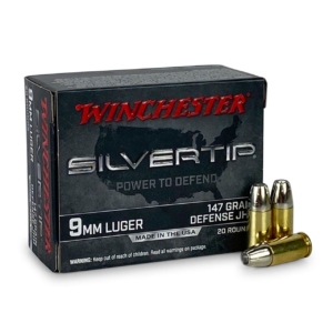 Winchester Ammunition Silvertip 9MM 147 Grain Hollow Point Handgun Ammo – 20 round box