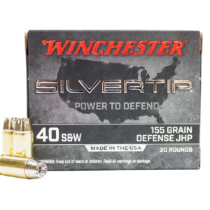 Winchester Ammunition Silvertip 40 S&W 155 Grain Hollow Point Handgun Ammo – 200 round case