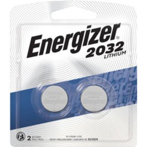 Energizer 2032BP2 CR2032 Lithium Battery Silver 3.0 V 235 mAh, Qty (2) Single Pack