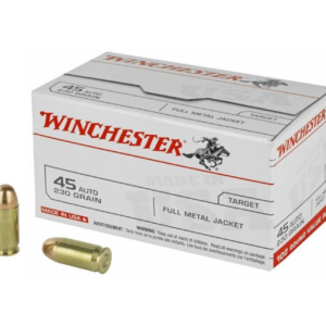 Winchester Ammunition USA 45ACP 230 Grain FMJ Handgun Ammo – 100 round box