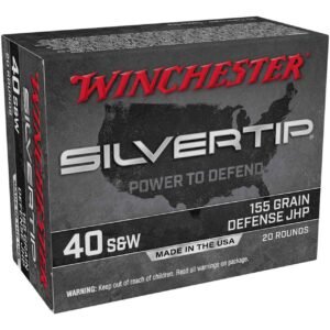 Winchester Ammunition Silvertip 40 S&W 155 Grain Hollow Point Handgun Ammo – 20 round box