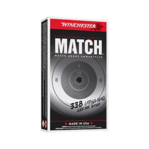 Winchester Match 338 Lapua Magnum 285 Grain Hollow Point Boat Tail Rifle Ammo – 200 round case