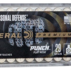 Federal Ammunition PD22L1 Premium Personal Defense 22 LR 29 gr Punch Flat Nose Rimfire Ammo – 50 Rounds