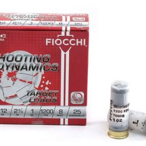 Fiocchi 12SD1H8 Shooting Dynamics Target 12 Gauge 2.75″ 1 oz 1165 fps 8 Shot Shotgun Ammo – 250 round case