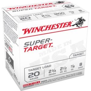 Winchester Ammo TRGT208VP Super-Target Light Target 20 Gauge 2.75″ 1 1/8 oz 8 Shot Shotgun Ammo – 100 RDS