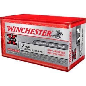Winchester Ammo X17HMR1 Super X 17 HMR 20 gr 2375 fps Hornady XTP Hollow Point Rimfire Ammo – 50 Rounds