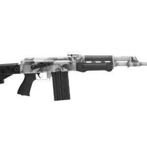 Zastava ZPAPM70 19.7″ .308 Winchester 20rd Semi Auto Rifle Black Polymer Furniture Td Grip Snow Camo Cerakote Buldged Trunnion 1.5mm Receiver Chrome Lined Barrel